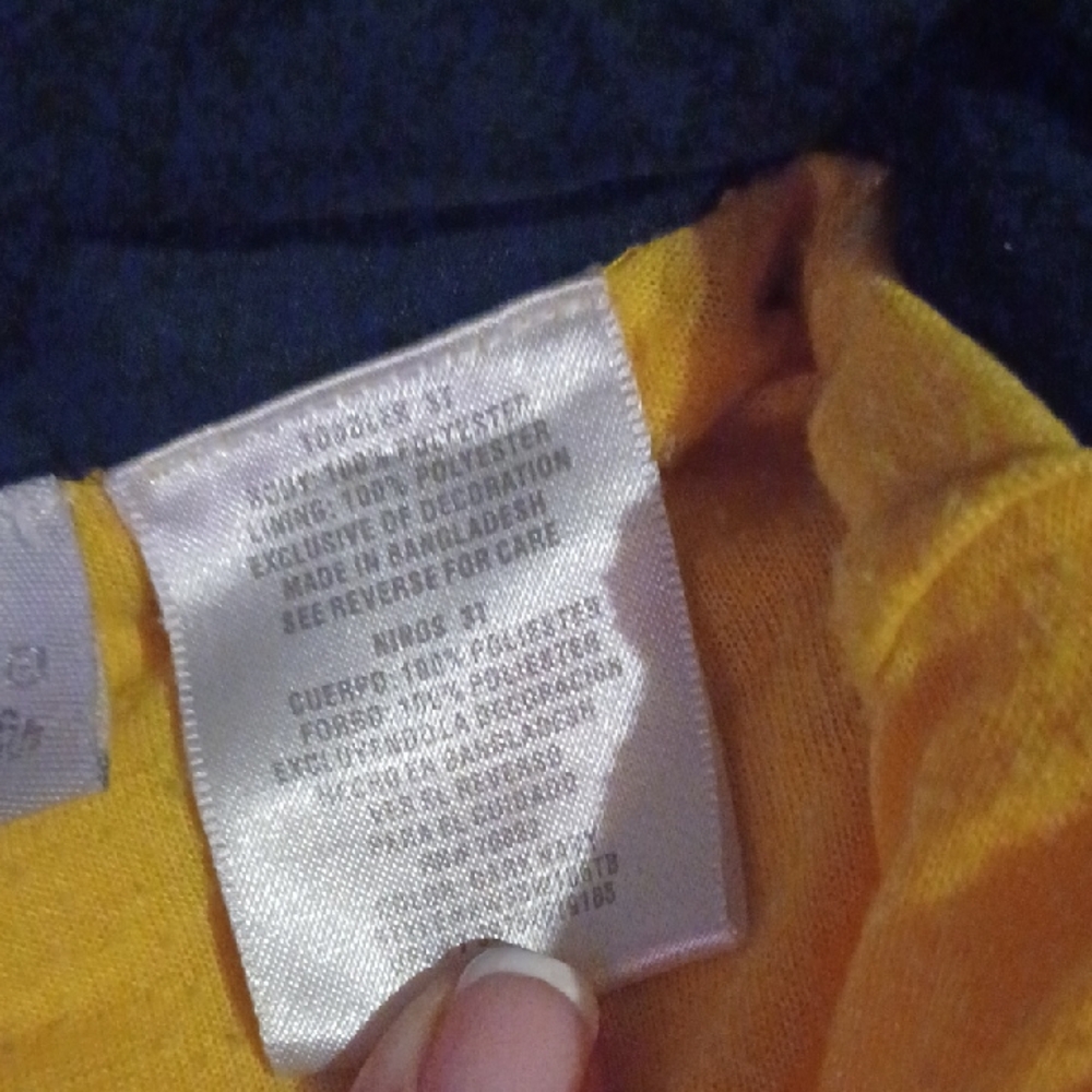 Athletic Works Yellow and Navy Kids Puffer Jacket - Picture 2 of 3